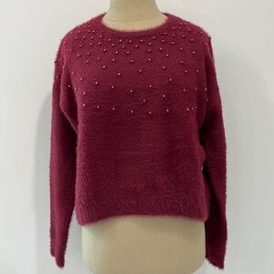 BEAUTIFUL SWEATER WITH PEARLS DETAILS SZ M
